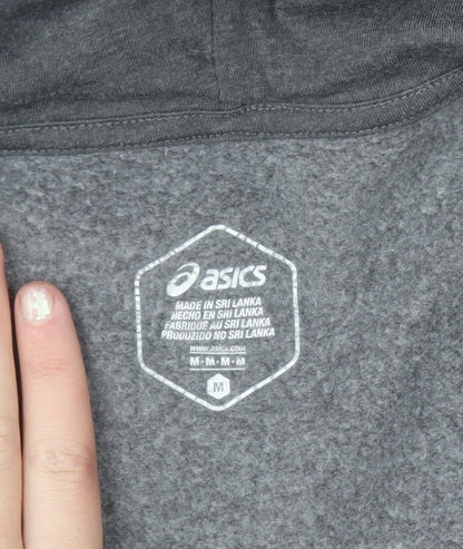 Mens UK Size M ASICS Grey Full Zip Hoodie