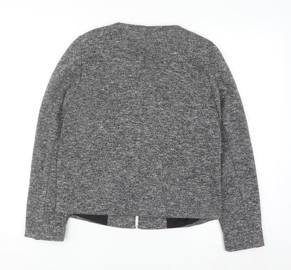 Mango Women Grey Regular Fit Tweed Blazer Jacket Size 8