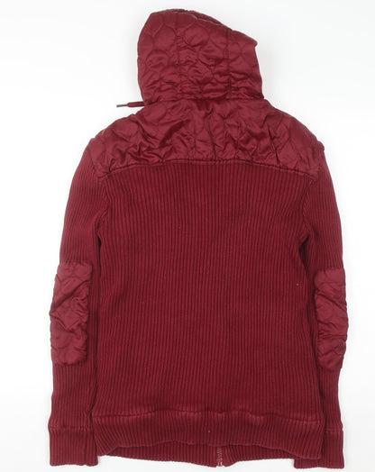 Crosshatch Women’s Red 2XL Hooded Full Zip Bomber Jacket