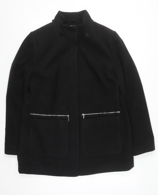 Womens UK Size 14 Debenhams Black Overcoat