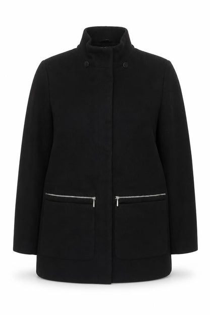 Womens UK Size 14 Debenhams Black Overcoat