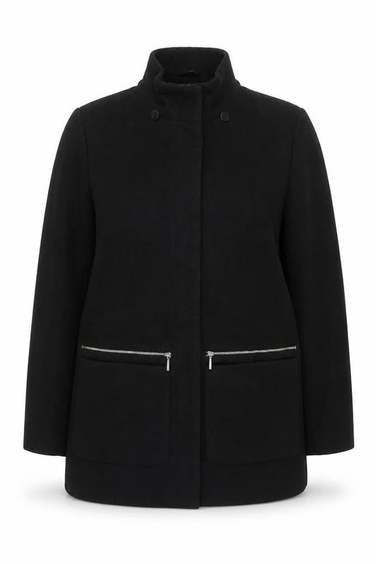 Womens UK Size 14 Debenhams Black Overcoat