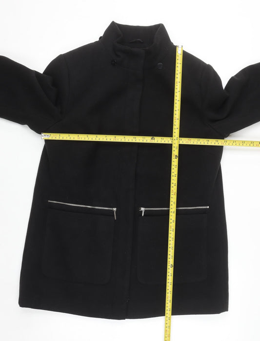 Womens UK Size 14 Debenhams Black Overcoat