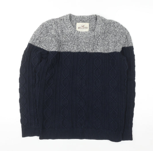 Mens UK Size M Hollister Blue Pullover Jumper