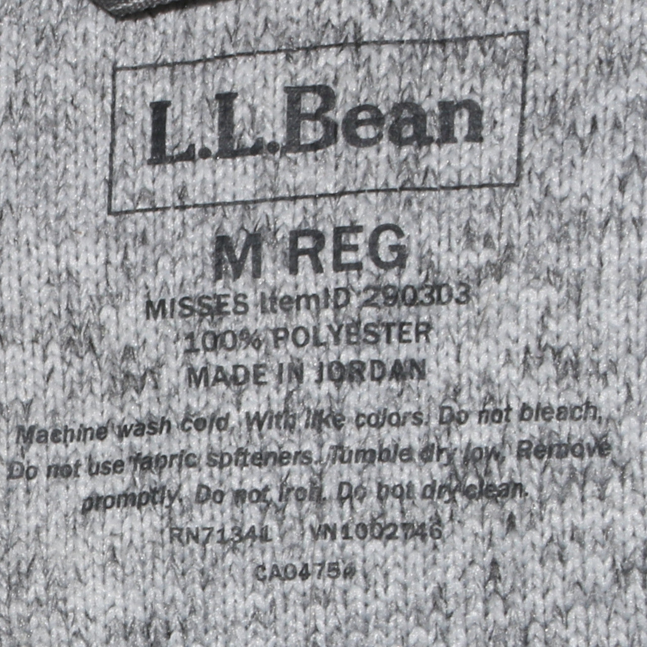 Unisex Adults UK Size M L.L. Bean Grey Full Zip Hoodie