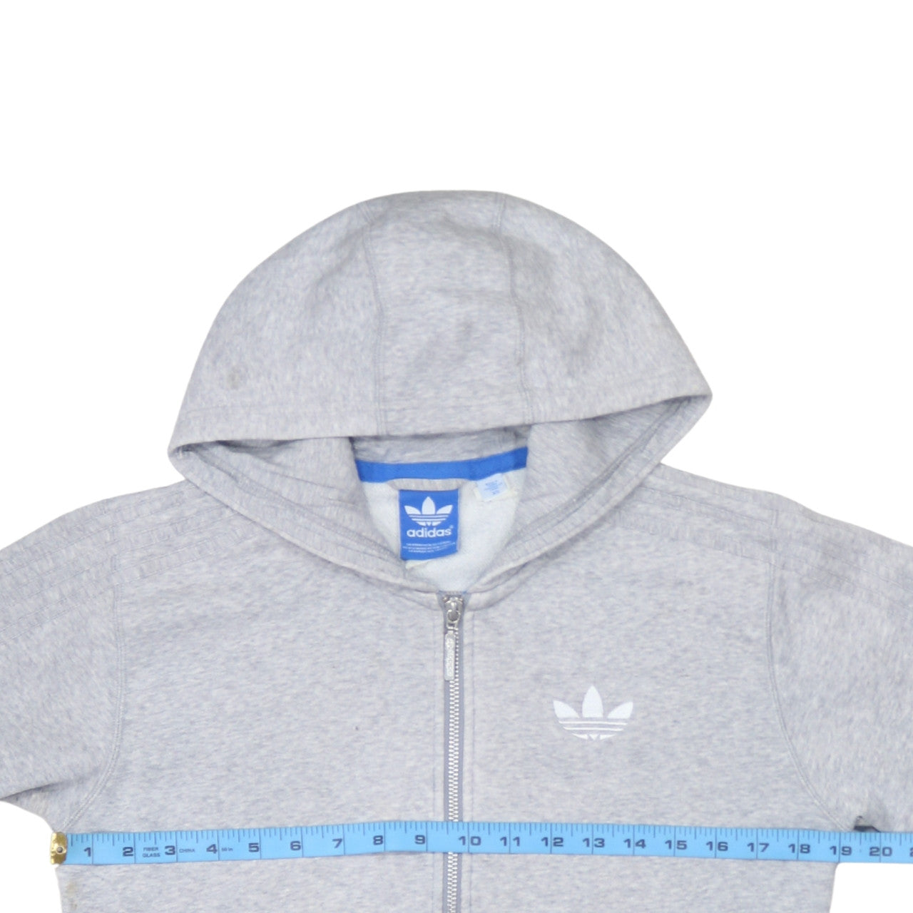 Mens UK Size XS adidas Grey Full Zip Hoodie