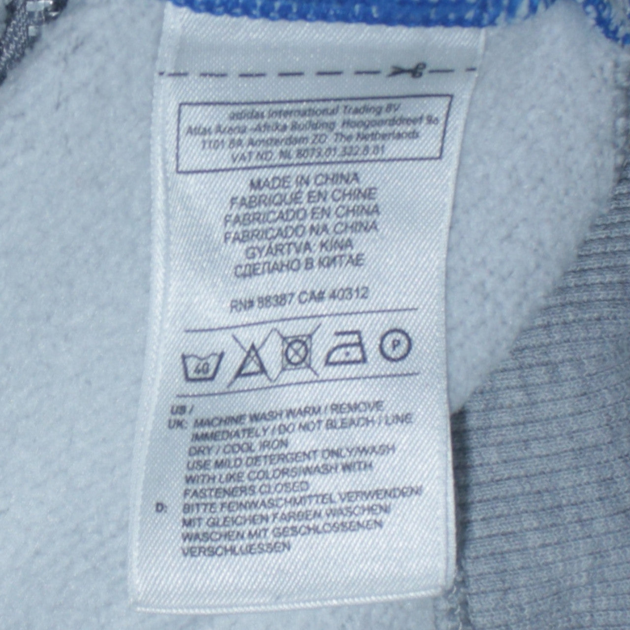 Mens UK Size XS adidas Grey Full Zip Hoodie