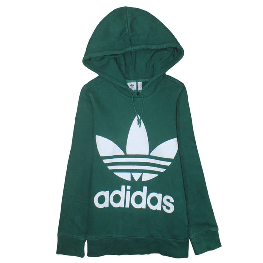 Womens UK Size 10 adidas Green Pullover Hoodie
