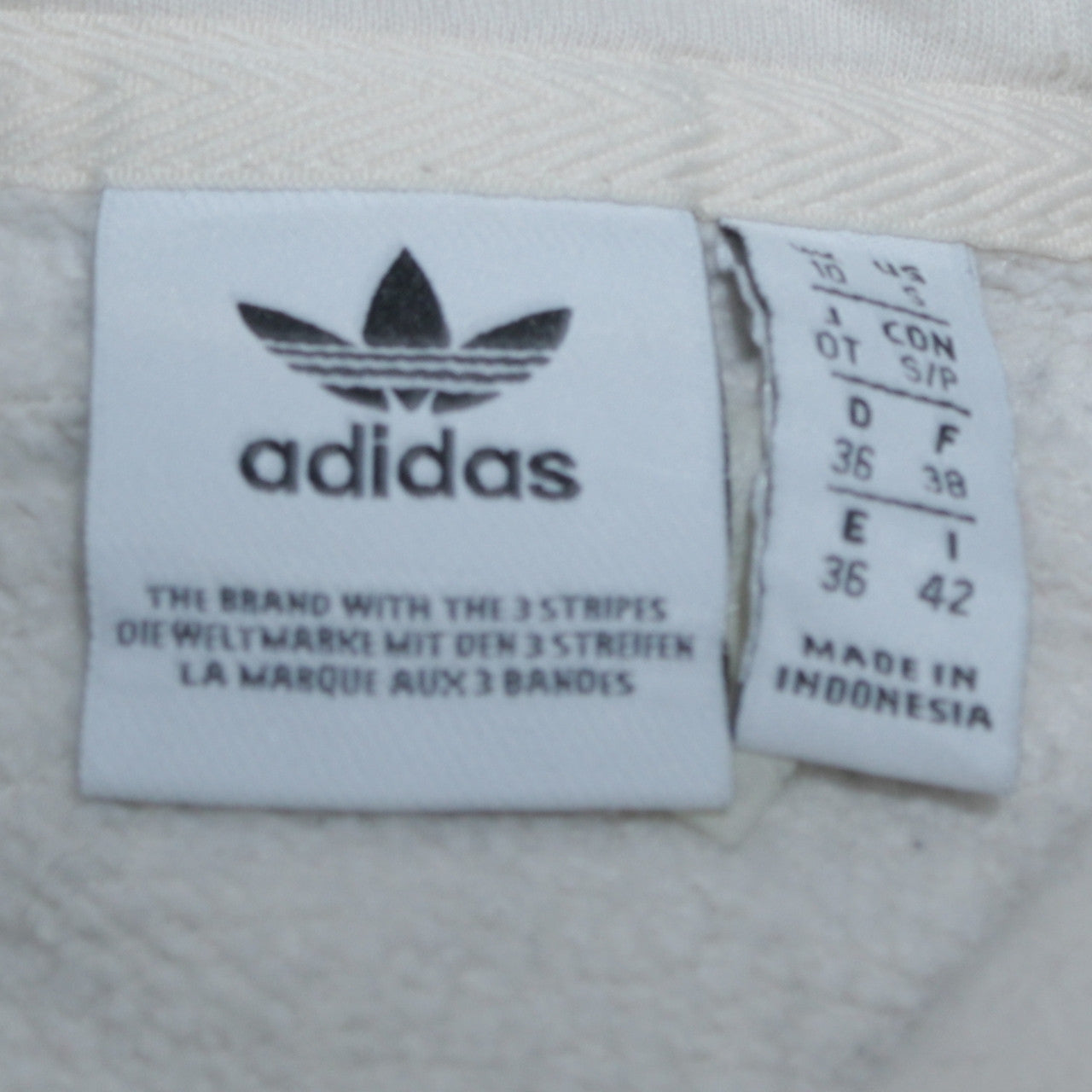 Womens UK Size 10 adidas White Pullover Hoodie