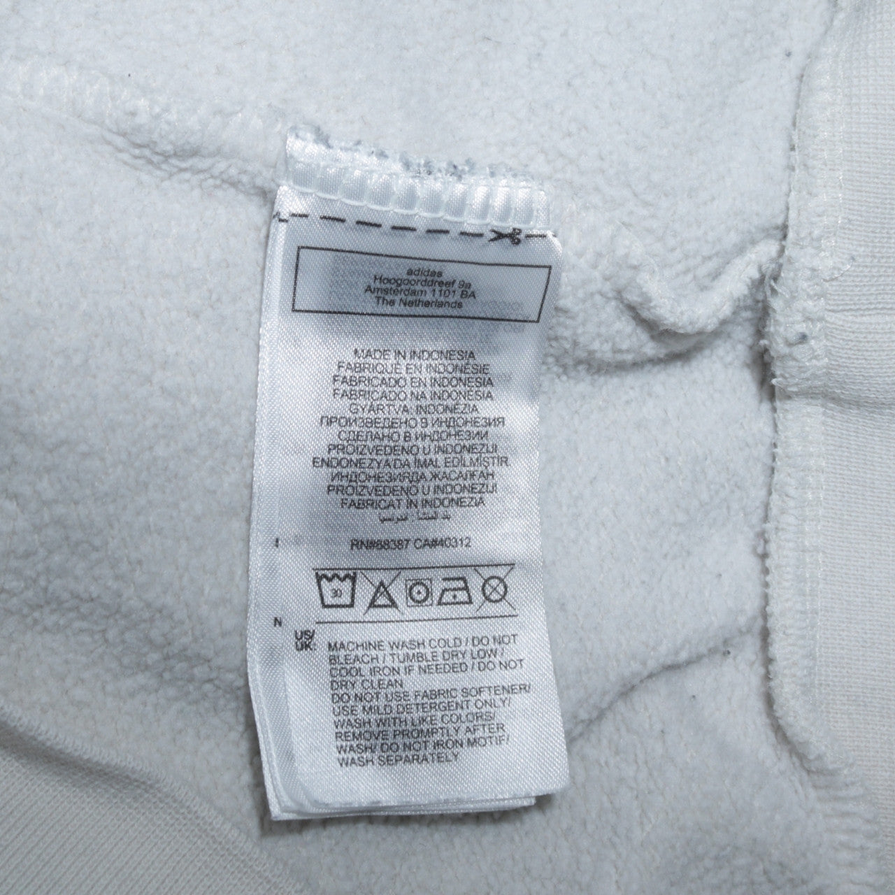Womens UK Size 10 adidas White Pullover Hoodie