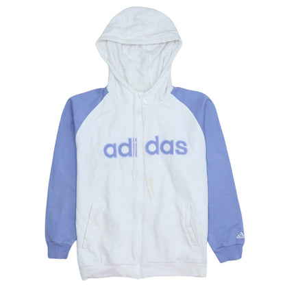 Womens UK Size 14 adidas White Full Zip Hoodie