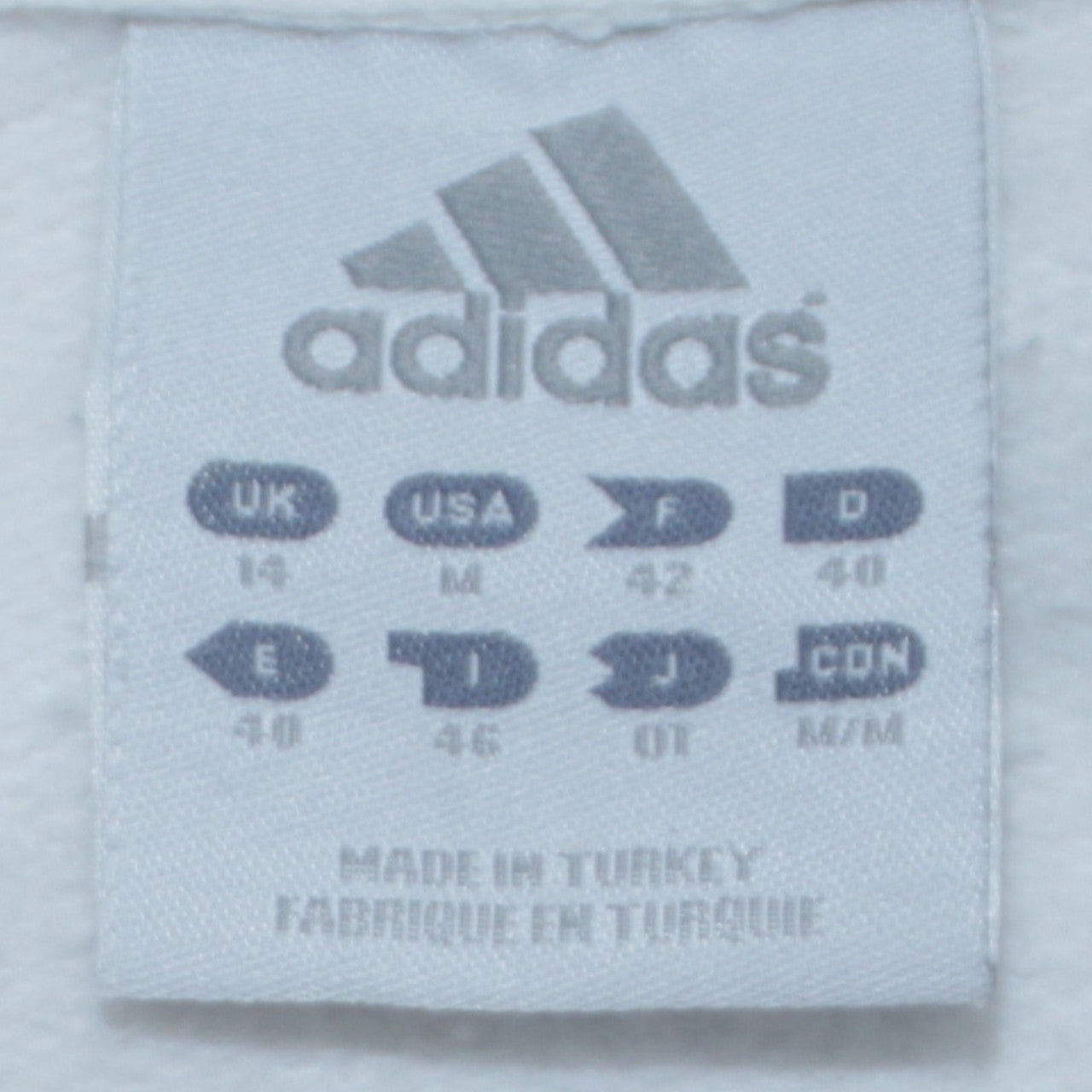 Womens UK Size 14 adidas White Full Zip Hoodie