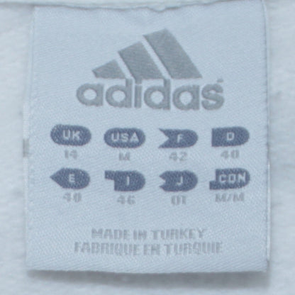 Womens UK Size 14 adidas White Full Zip Hoodie