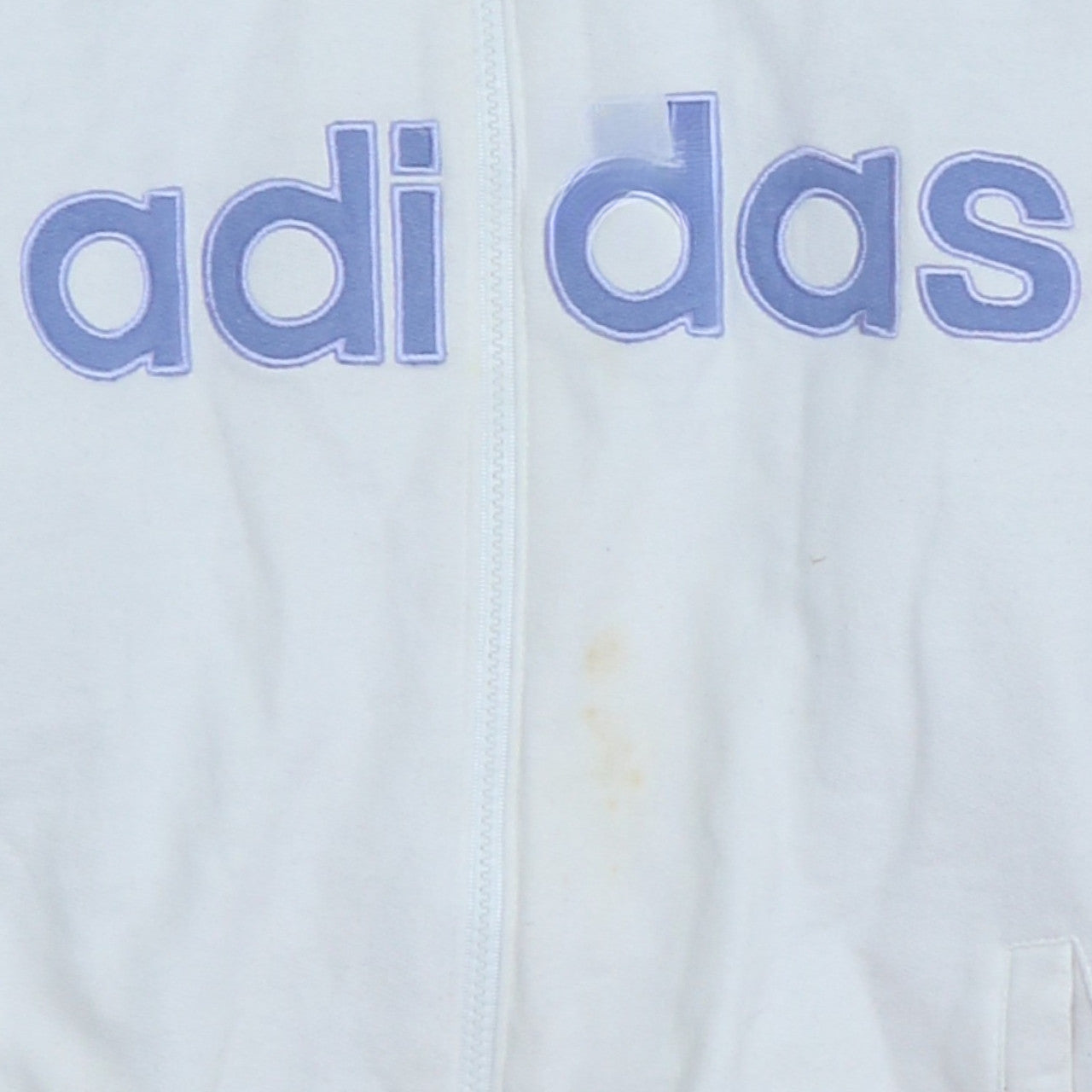 Womens UK Size 14 adidas White Full Zip Hoodie