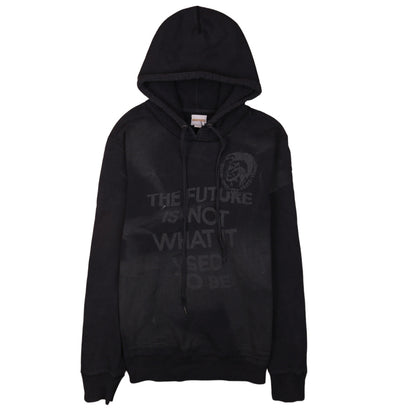 Diesel Men's Black Pullover Hoodie L Graphic Print Regular Fit