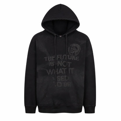 Diesel Men's Black Pullover Hoodie L Graphic Print Regular Fit