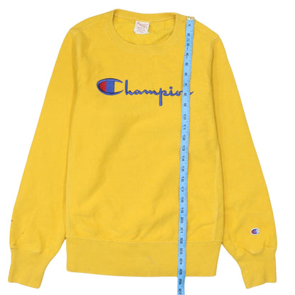 Mens UK Size L Champion Yellow Pullover Sweatshirt
