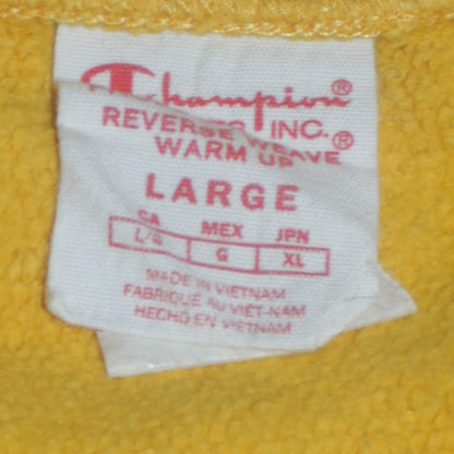 Mens UK Size L Champion Yellow Pullover Sweatshirt