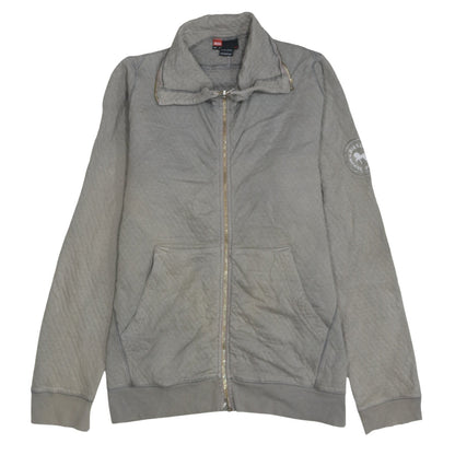 Diesel Men's Grey Full Zip Sweatshirt Medium Logo Casual
