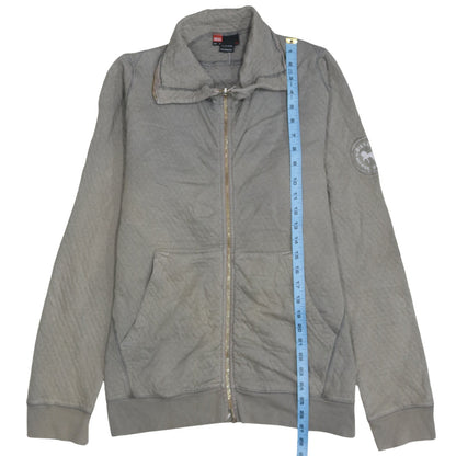 Diesel Men's Grey Full Zip Sweatshirt Medium Logo Casual