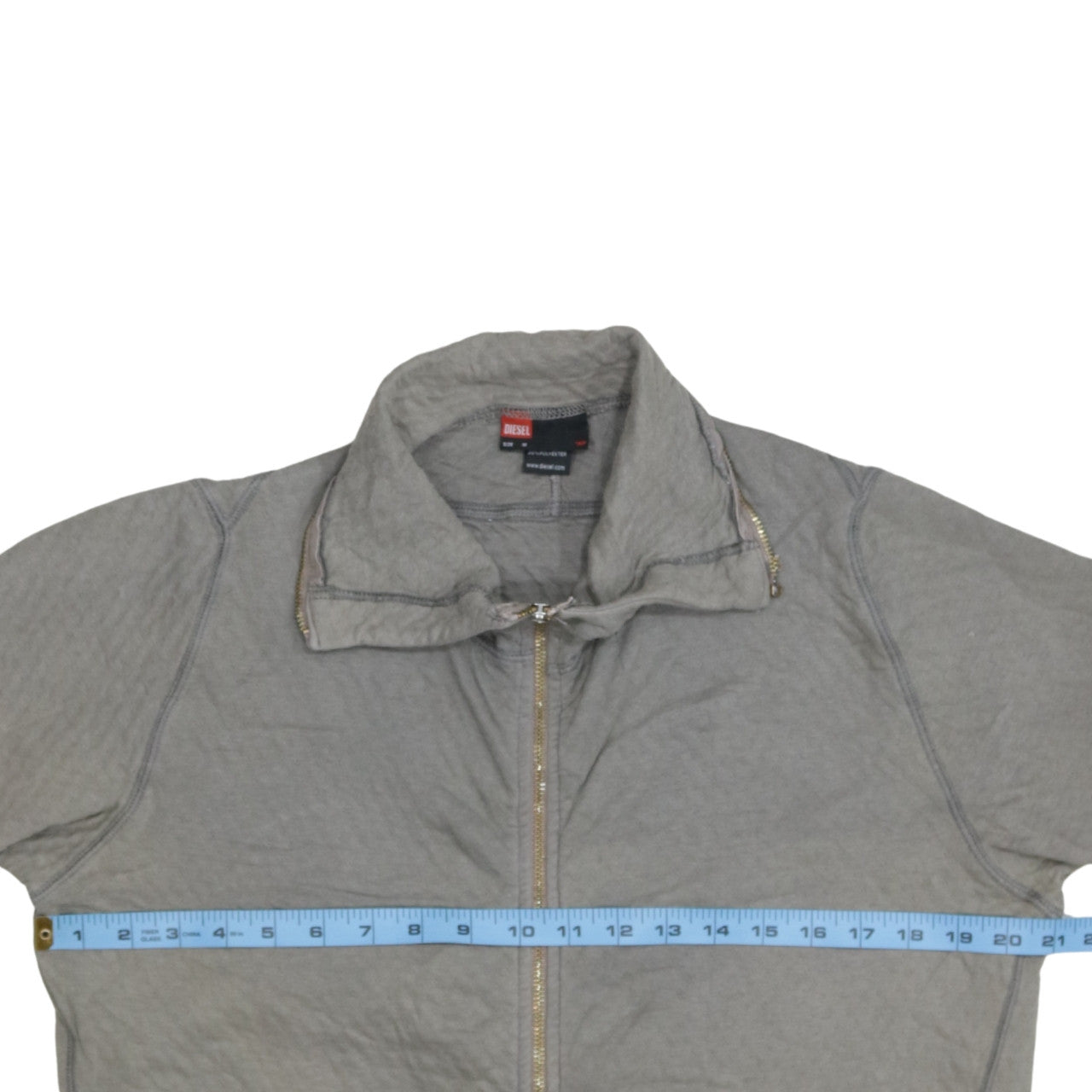 Diesel Men's Grey Full Zip Sweatshirt Medium Logo Casual