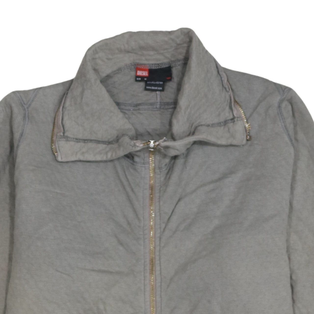 Diesel Men's Grey Full Zip Sweatshirt Medium Logo Casual