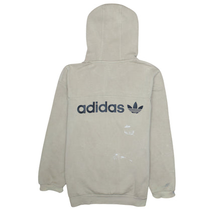 Adidas Boys Beige Hooded Pullover Hoodie XL 15-16 Years Logo Print