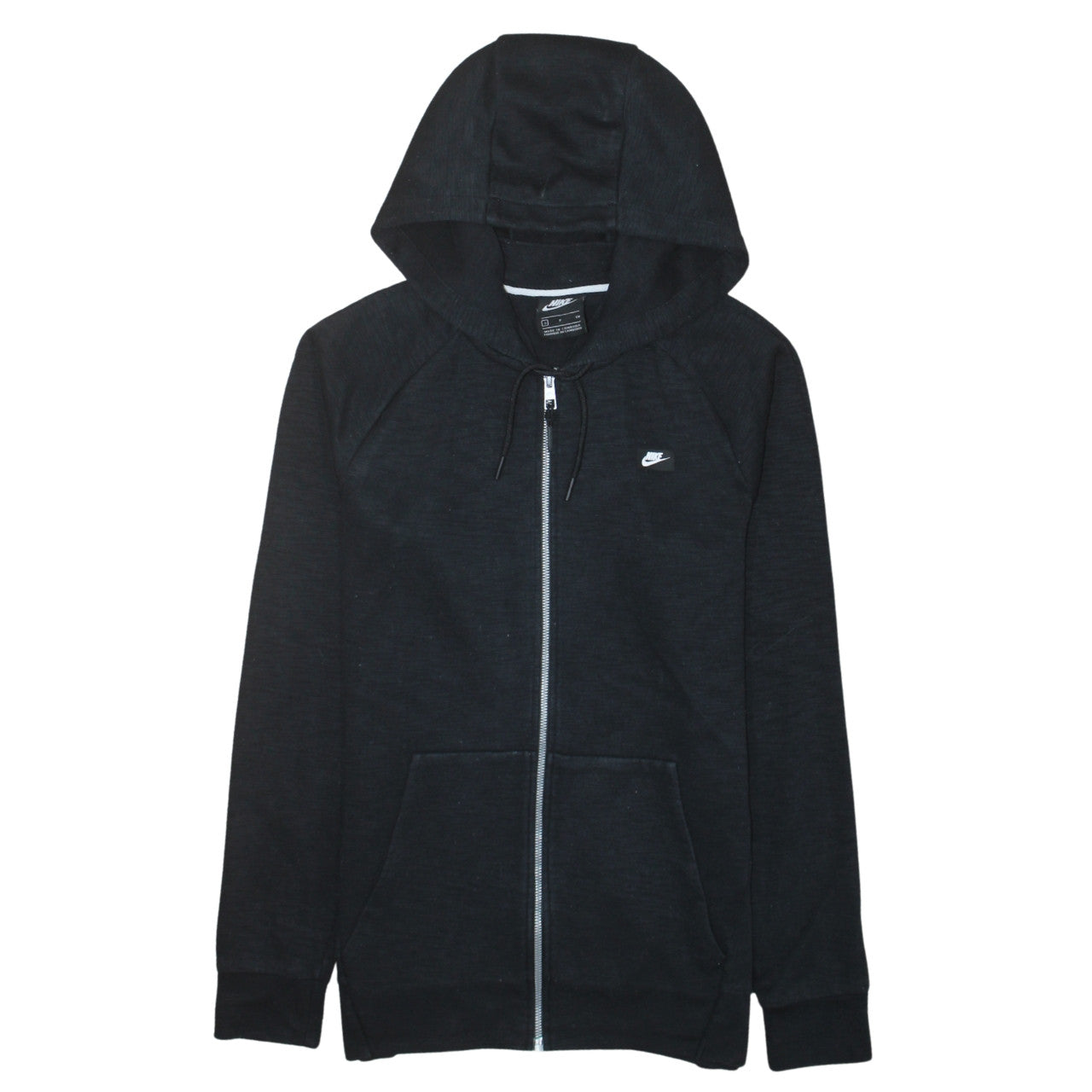 Nike Men's Black Full Zip Hoodie Small Cotton Blend Sportswear