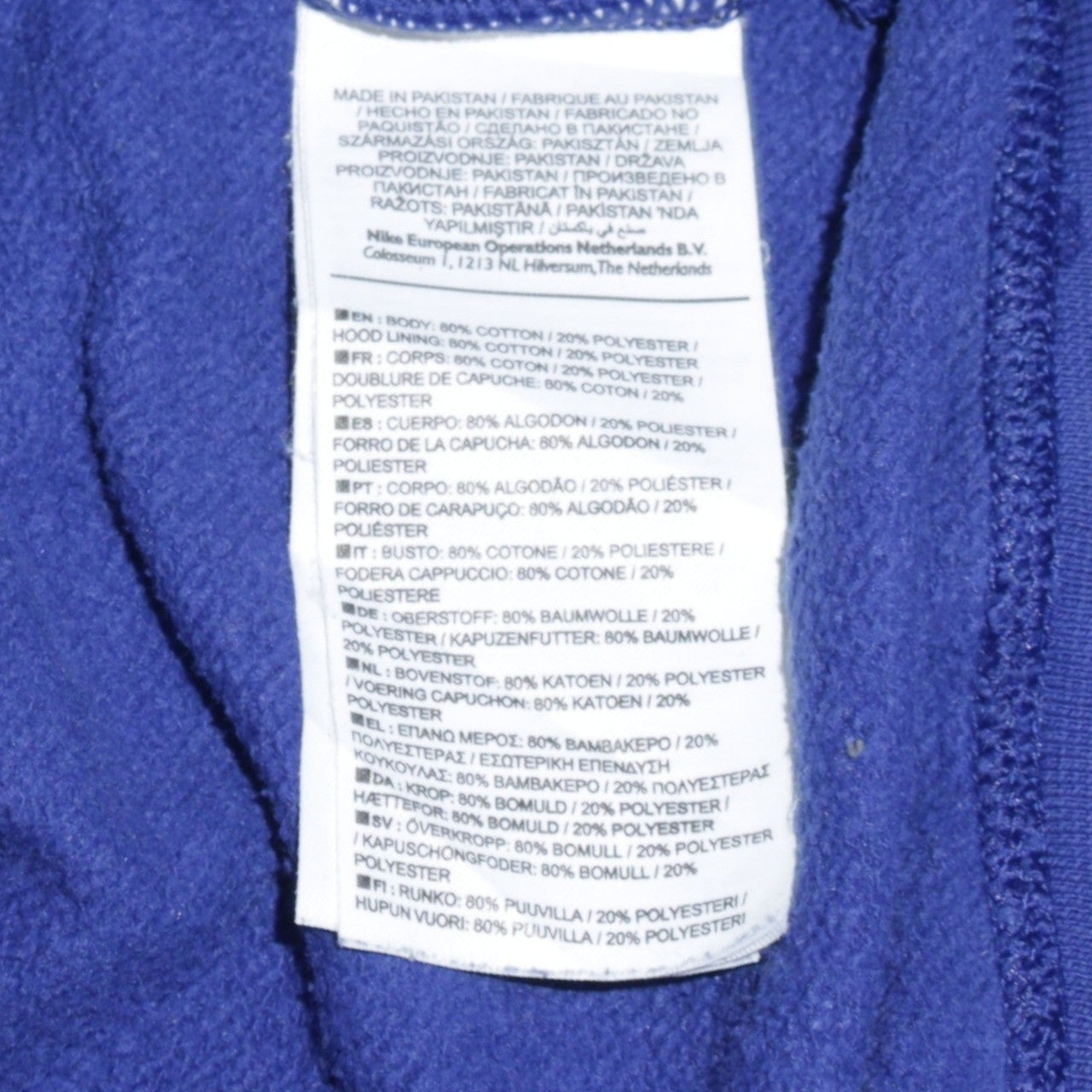 Mens UK Size M Nike Blue Pullover Hoodie