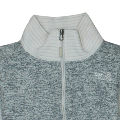 The North Face Women Grey Fleece Full Zip Jacket Size S