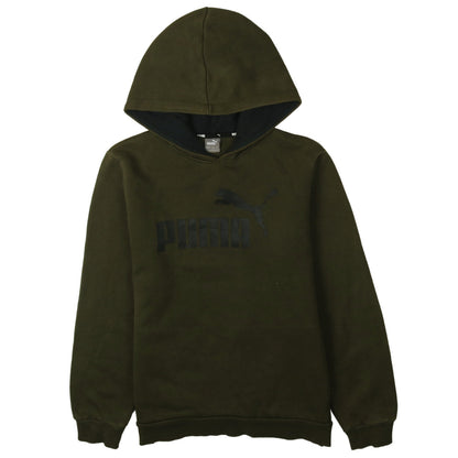 Puma Boys Khaki Green Pullover Hoodie 13-14 Years Logo Sweatshirt