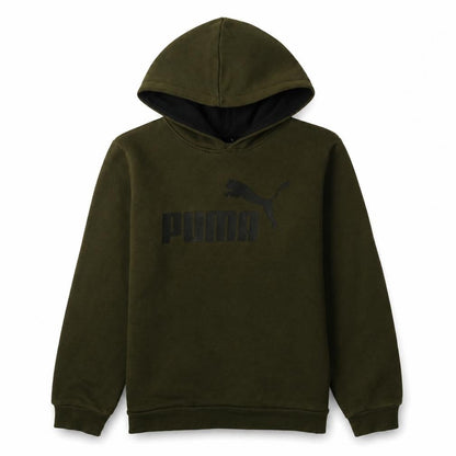 Puma Boys Khaki Green Pullover Hoodie 13-14 Years Logo Sweatshirt