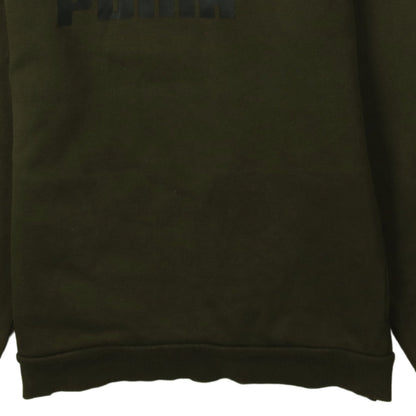 Puma Boys Khaki Green Pullover Hoodie 13-14 Years Logo Sweatshirt