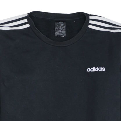 adidas Men's Black Crew Neck Regular Fit Sweatshirt L Sports Fleece