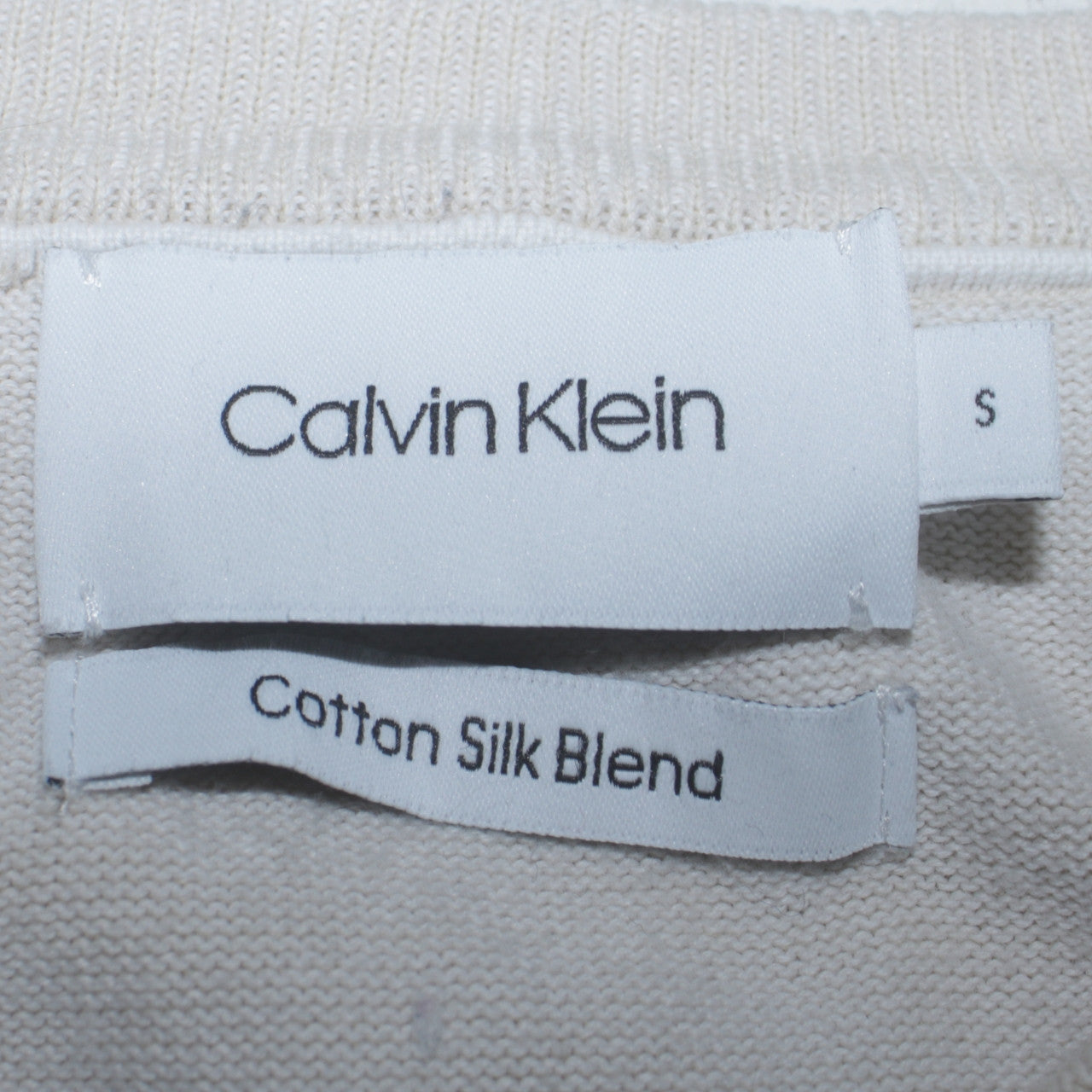 Mens UK Size S Calvin Klein Ivory Pullover Jumper