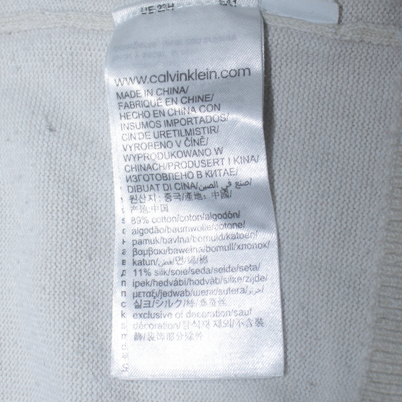Mens UK Size S Calvin Klein Ivory Pullover Jumper