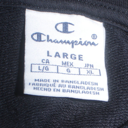 Champion Women's Black Large Pullover Hoodie with Logo Print