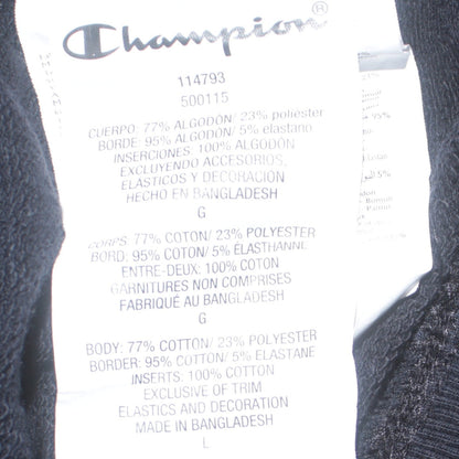 Champion Women's Black Large Pullover Hoodie with Logo Print