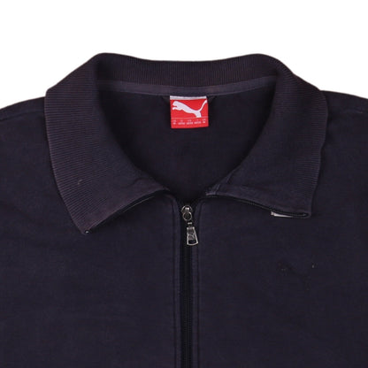 Puma Mens Black Full Zip Sweatshirt M Collared Long Sleeve