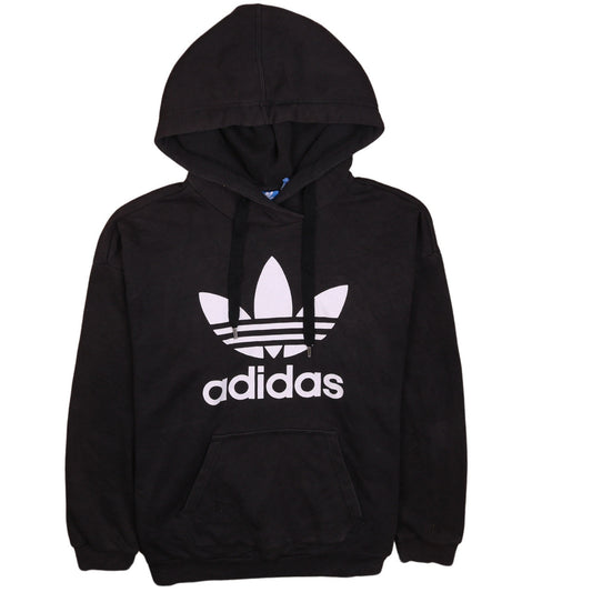 Adidas Womens Black Hoodie Size 8 Pullover Hooded Sweatshirt