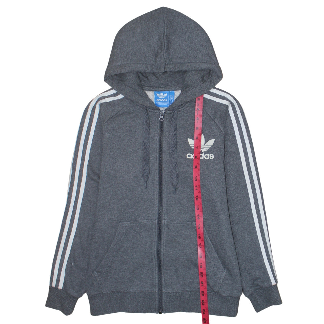 Mens UK Size S adidas Grey Full Zip Hoodie