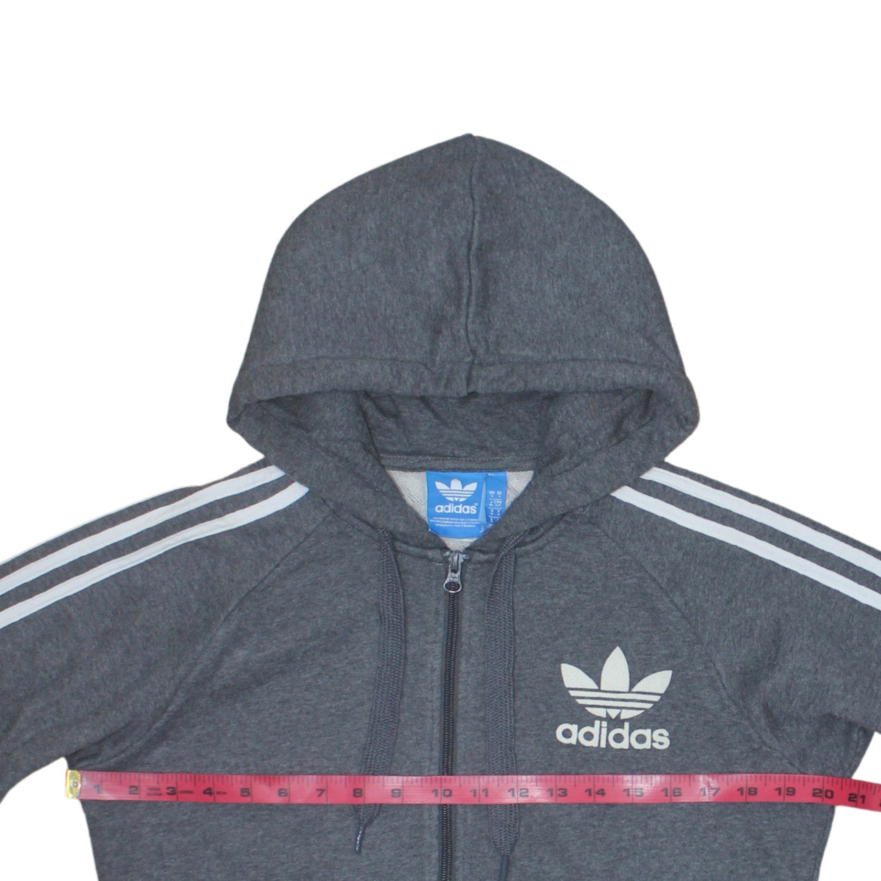 Mens UK Size S adidas Grey Full Zip Hoodie