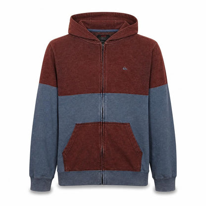 Quiksilver Men's Brown Full Zip Hoodie Size S Fleece Casual