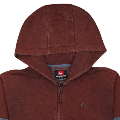 Quiksilver Men's Brown Full Zip Hoodie Size S Fleece Casual