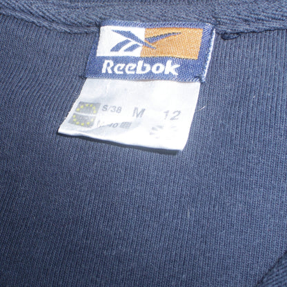 Reebok Mens Blue 1/4 Zip Fleece Sweatshirt M Regular Vintage Sports