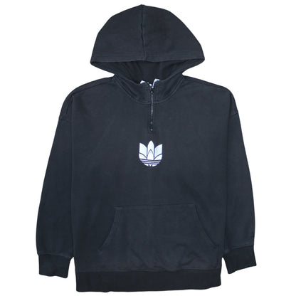Adidas Women's Black 1/2 Zip Hooded Sweatshirt Size 16