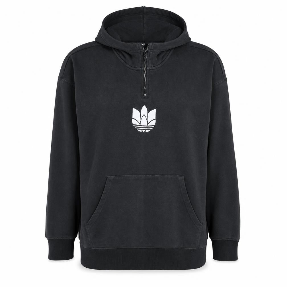 Adidas Women's Black 1/2 Zip Hooded Sweatshirt Size 16