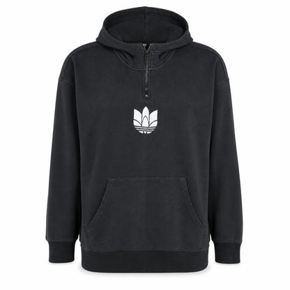 Adidas Women's Black 1/2 Zip Hooded Sweatshirt Size 16