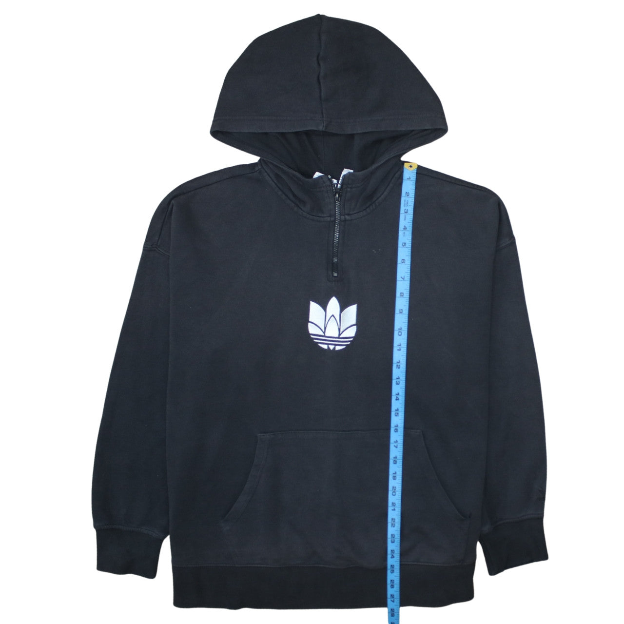 Adidas Women's Black 1/2 Zip Hooded Sweatshirt Size 16