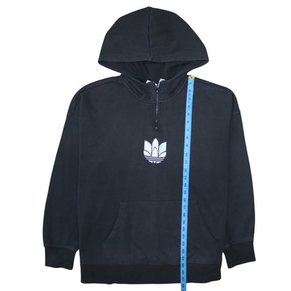 Adidas Women's Black 1/2 Zip Hooded Sweatshirt Size 16